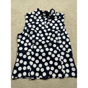 7th‎ Avenue Design Studio New York & Co Tank Top Womens XL Navy Polkadots Blouse